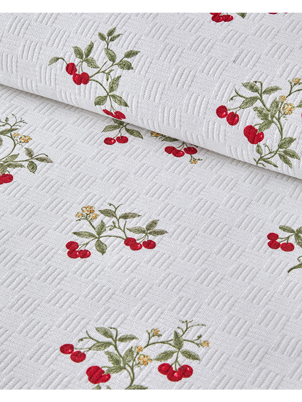 Cherry Blossom Baskılı Pamuklu Tek Kişilik Pike 150x220 cm Kırmızı-2