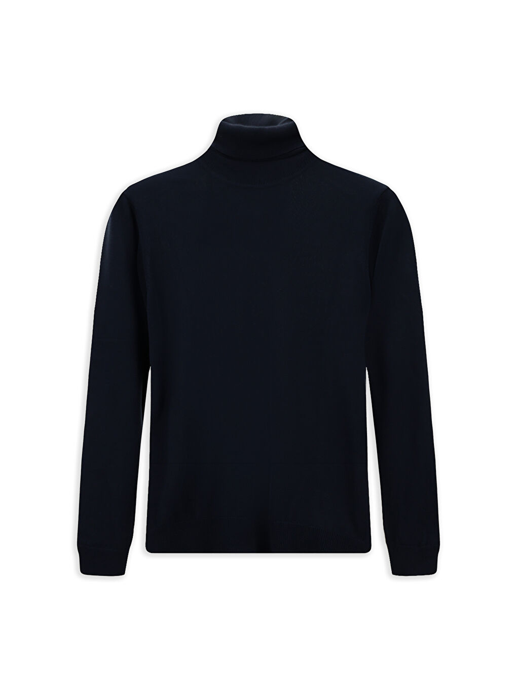 Lacivert Balıkçı Yaka Regular Fit Yünlü Triko Kazak