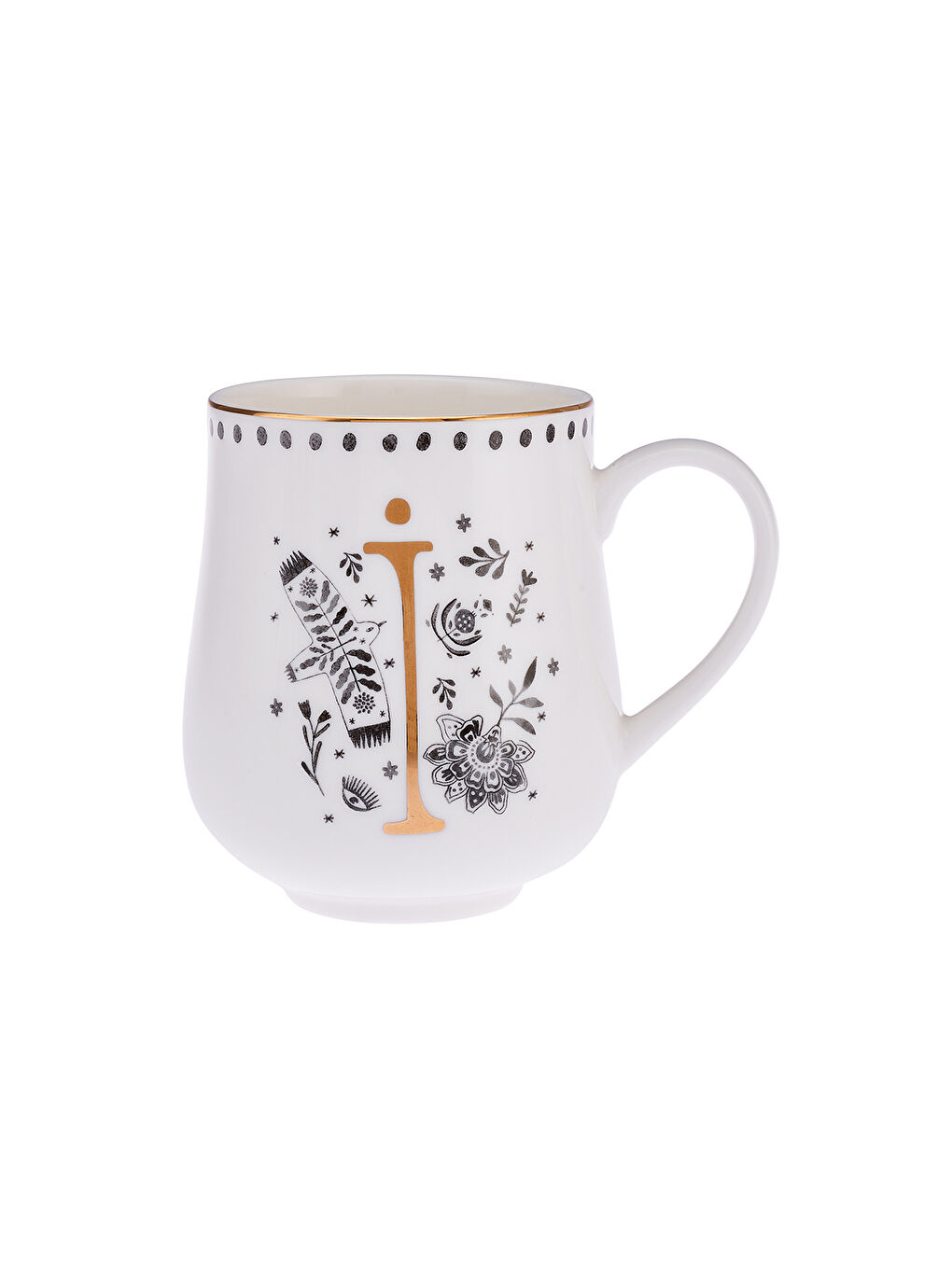 Beyaz Artisan İ Letter New Bone Kupa 220 ml-1