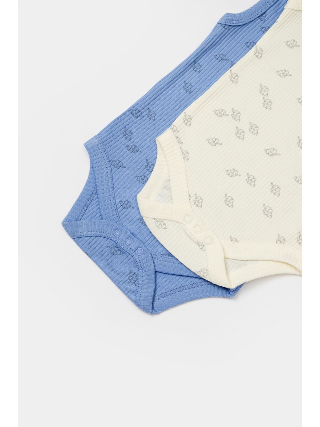 Karışık Erkek Bebek Pamuklu Mavi-Beyaz Fil Desenli Atlet Body Seti-2