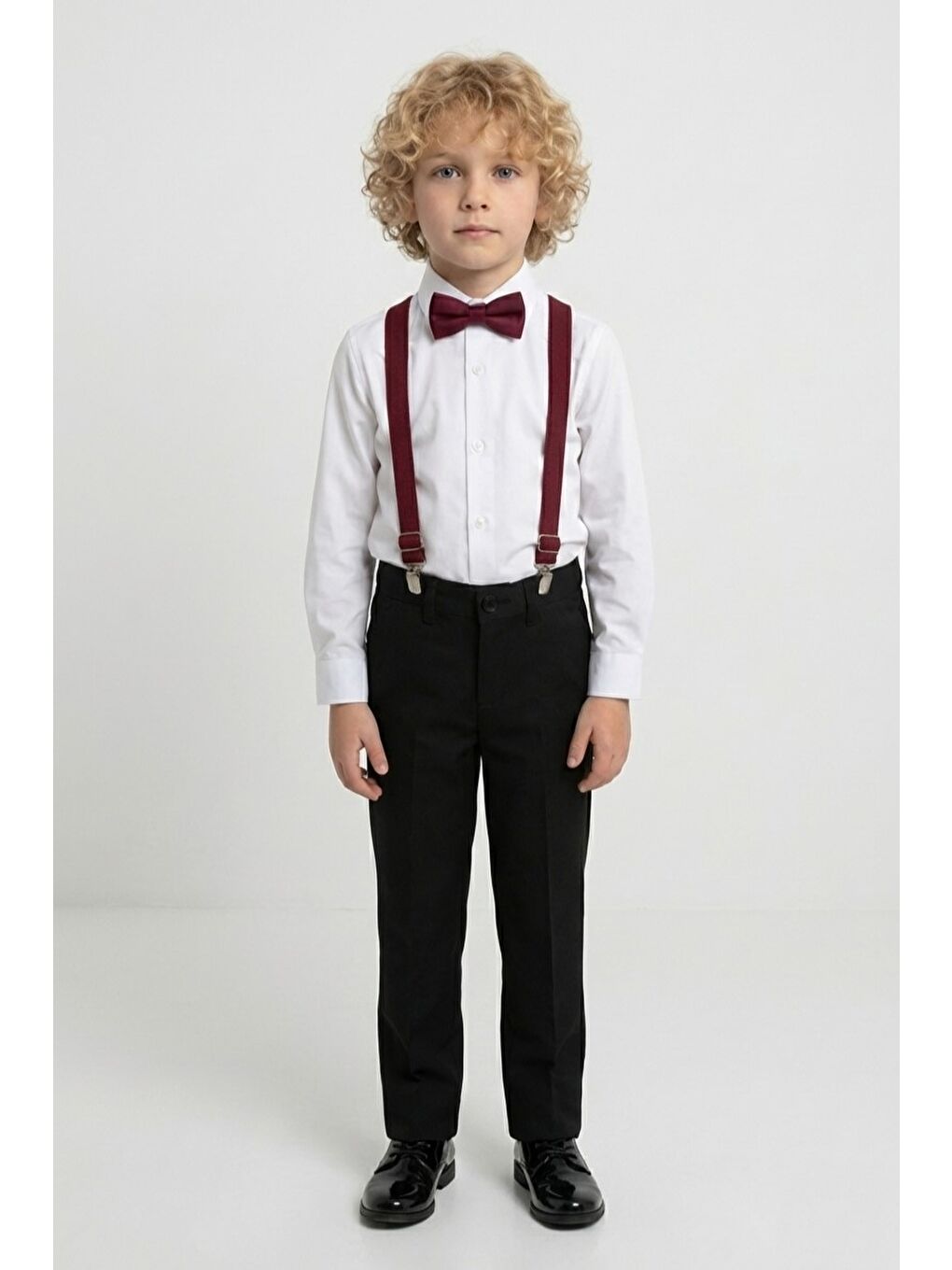 Bordo Beyaz Gömlekli Erkek Çocuk Takım M00787