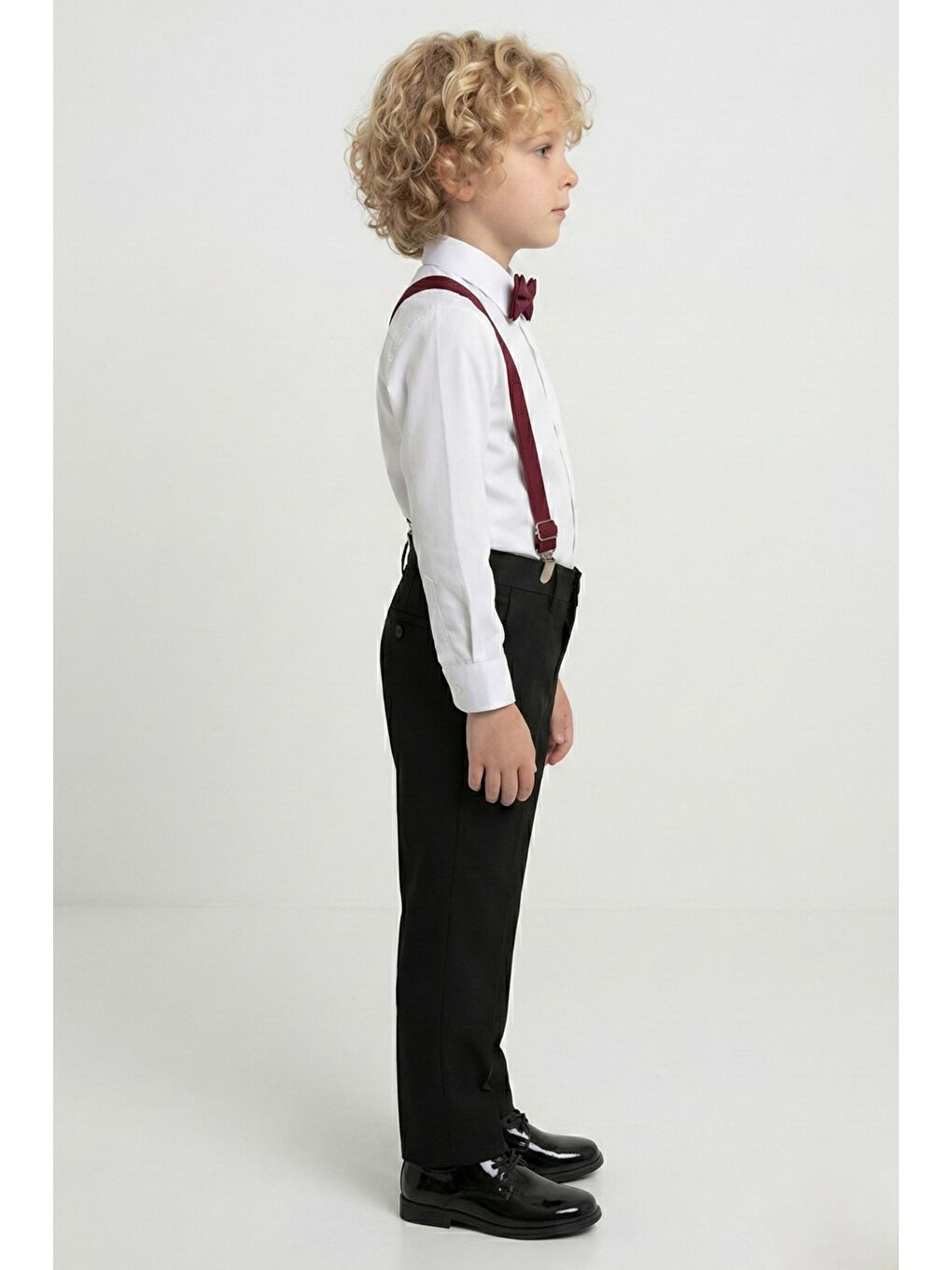 Bordo Beyaz Gömlekli Erkek Çocuk Takım M00787-2