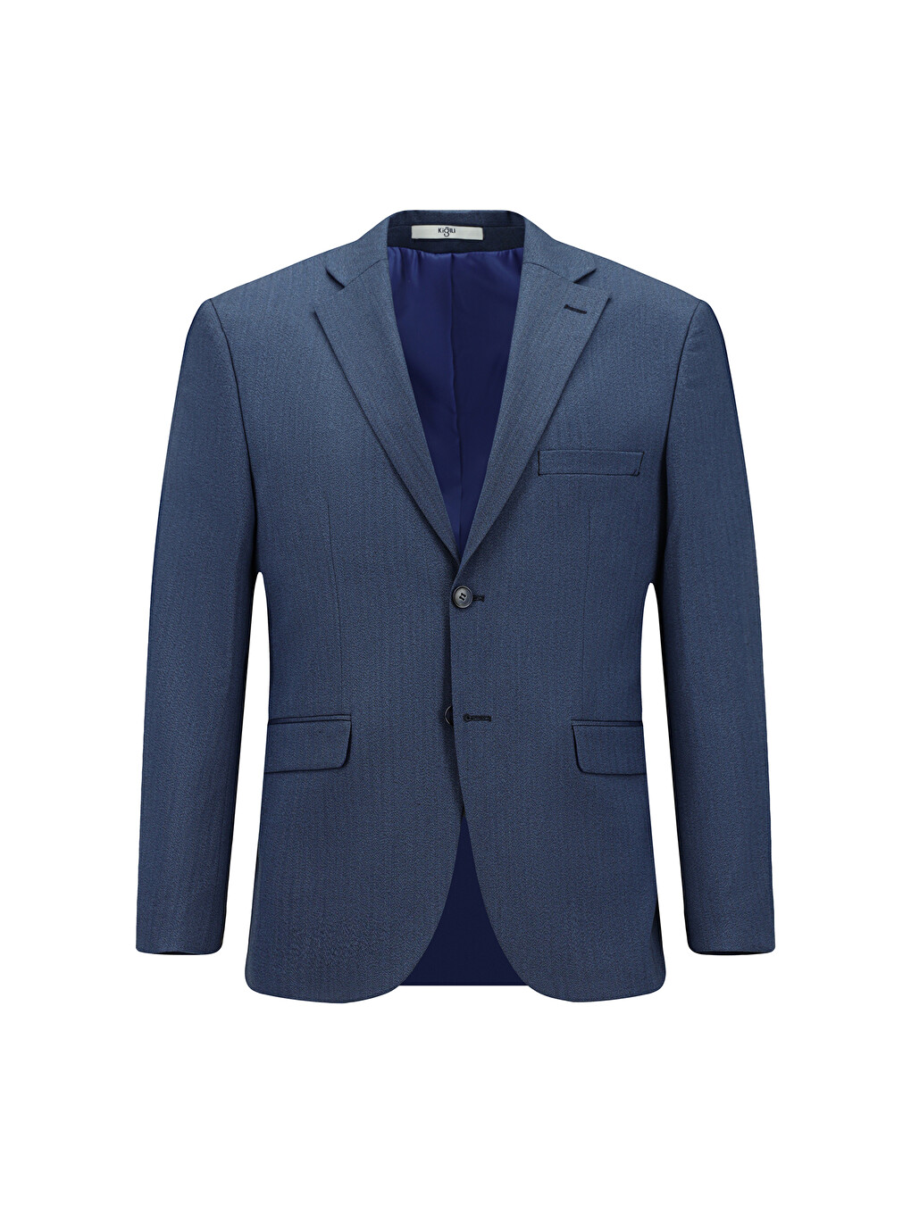 Lacivert 4 Drop Relaxed Fit Rahat Kesim Elastanlı Desenli Takım Elbise-1