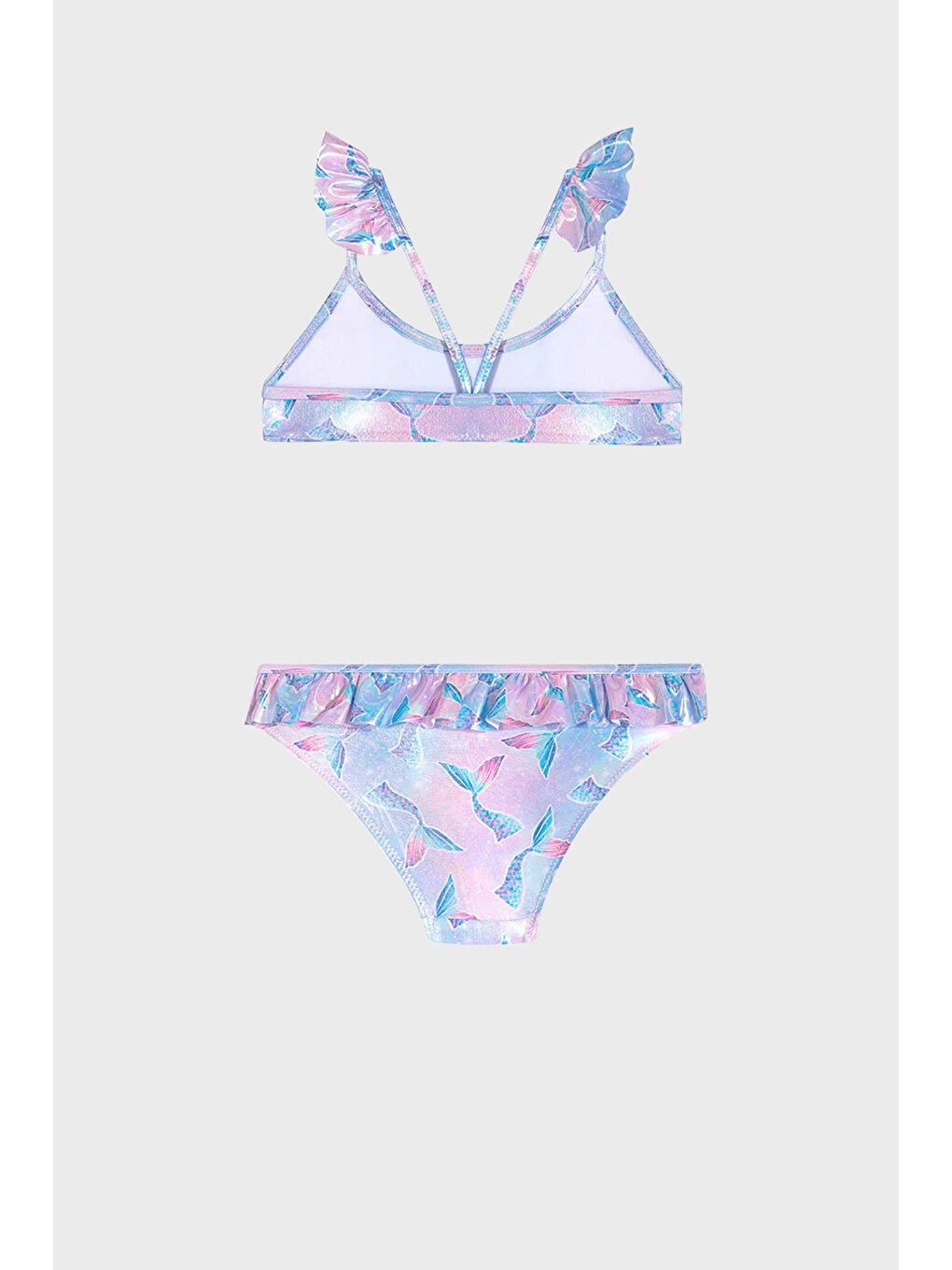 Mavi Venice Desenli Uv Korumalı Çabuk Kuruyan Kız Çocuk Bikini SB2414000102-1