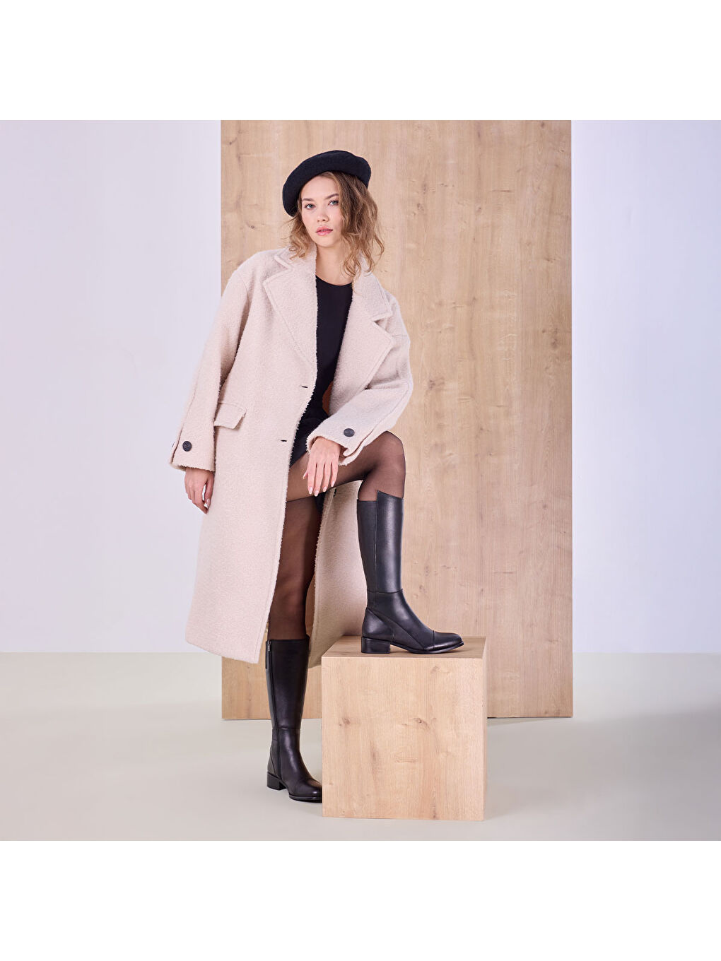 Siyah Kadın Çizme 25K11099 Skin Boot-6