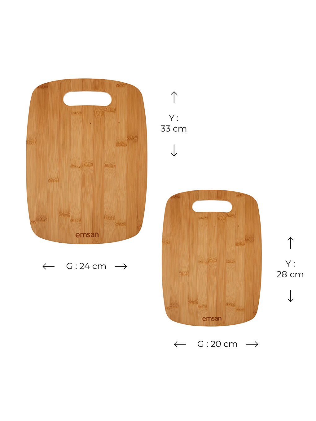 Kahverengi Bambu Chop 2'li Kesme Tahtası-1
