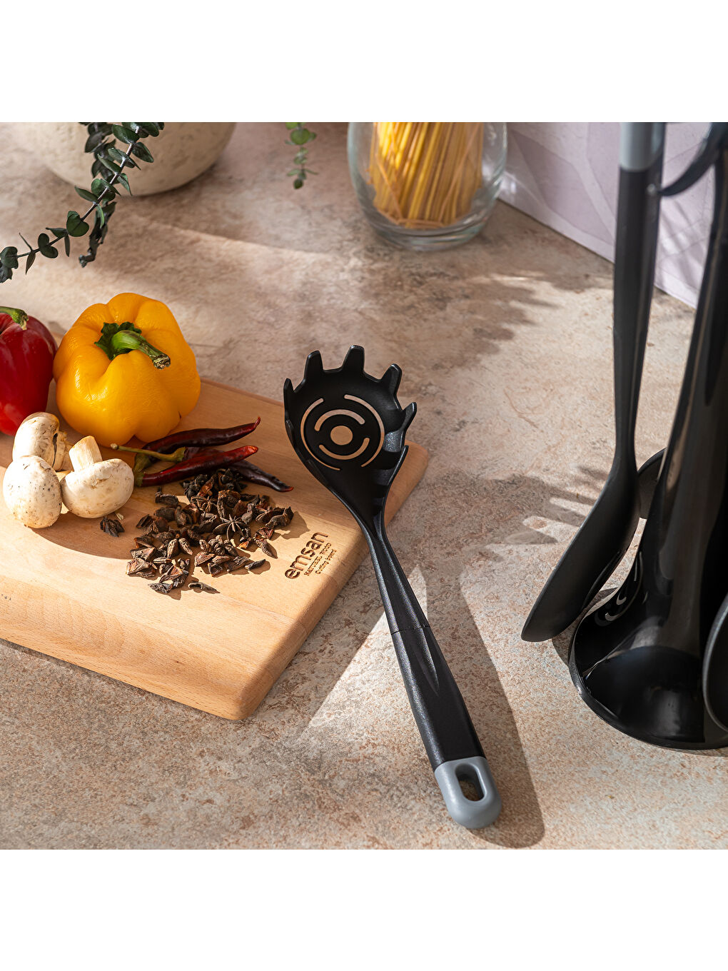 Siyah Hera 6 Parça Standlı Servis Seti Silver-3