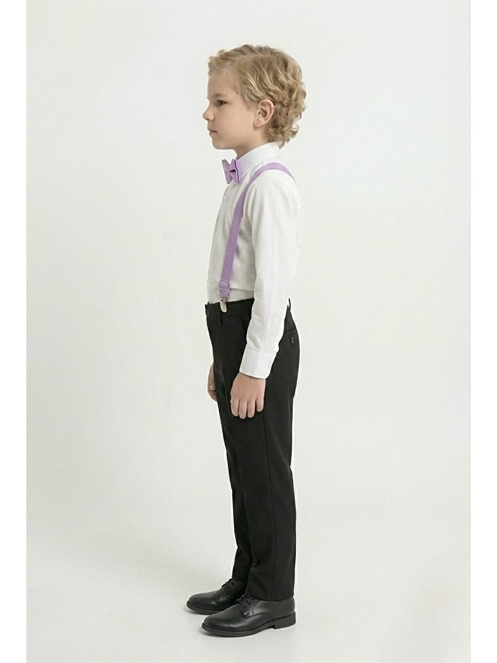 Lila Beyaz Gömlekli Erkek Çocuk Takım M00787-2