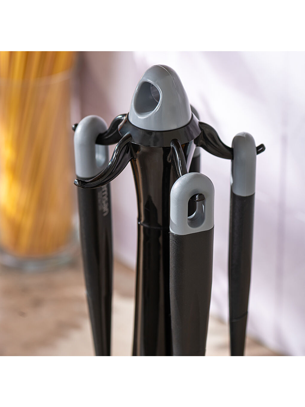 Siyah Hera 6 Parça Standlı Servis Seti Silver-4