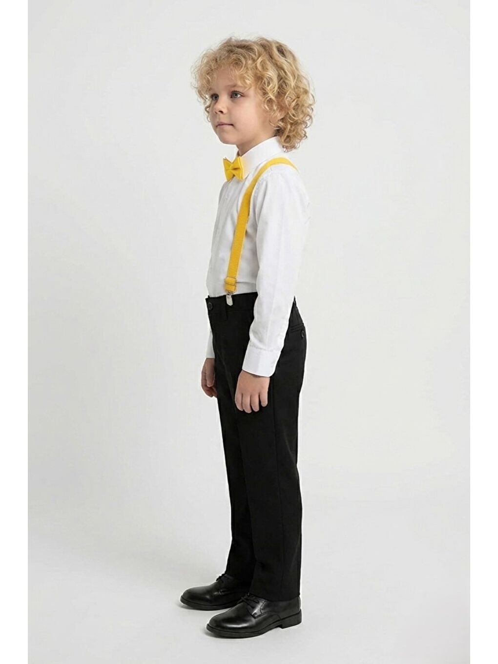 Sarı Beyaz Gömlekli Erkek Çocuk Takım M00787-1