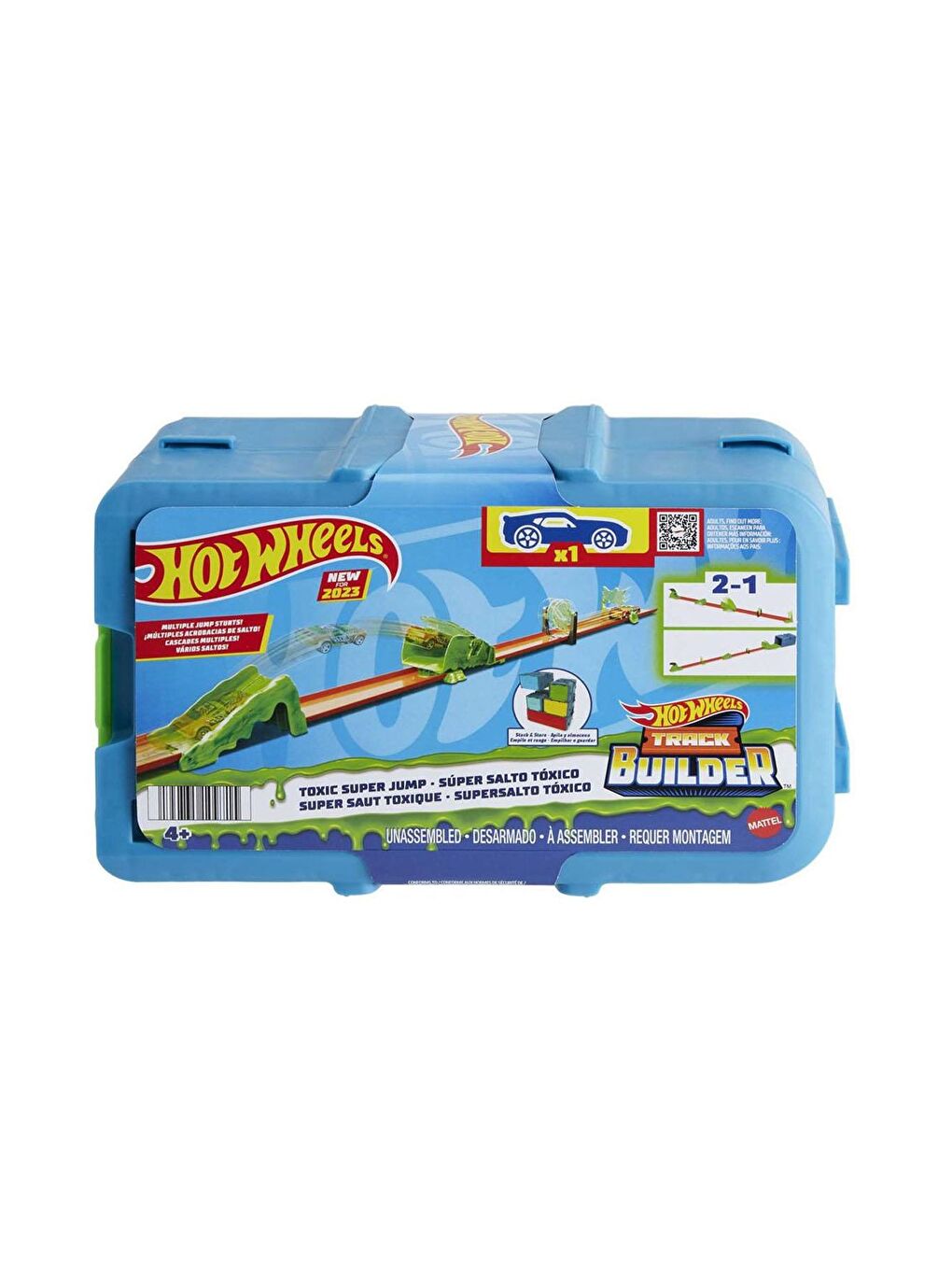 Hot Wheels Beyaz-Renklibaskı Track Builder Heyecanlı Atlayış Akrobasi Seti