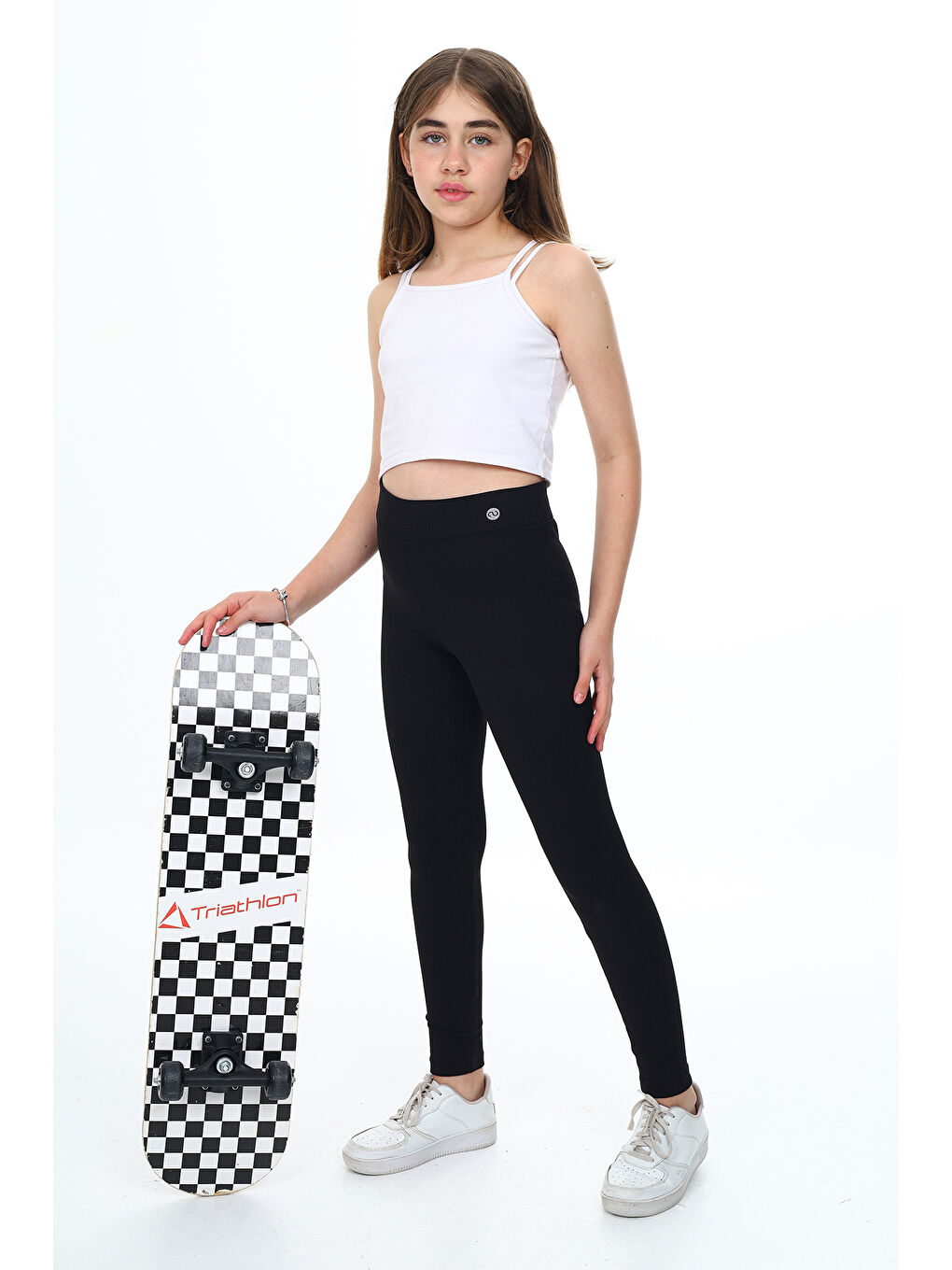 Siyah Kız Çocuk Baskılı Tayt