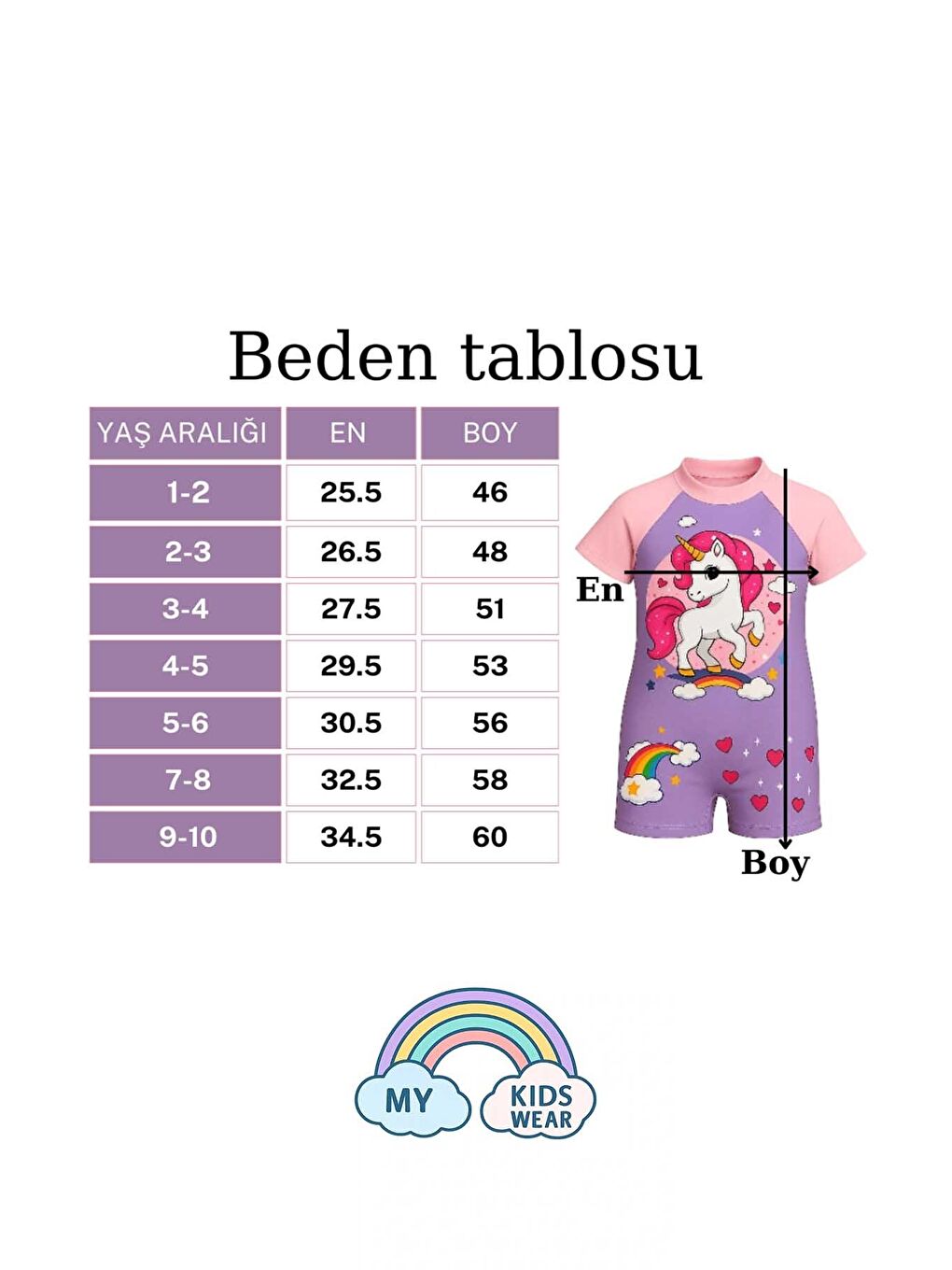 Lila Çocuk Desenli Mayo Takımı - UV Korumalı Bone ve Güneş Gözlüğü Hediyeli 2'li Set 12682-2