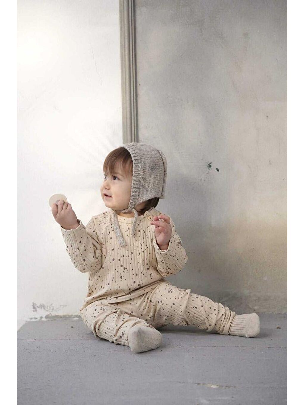 Bej Spot Unisex Alt Üst Takım-6