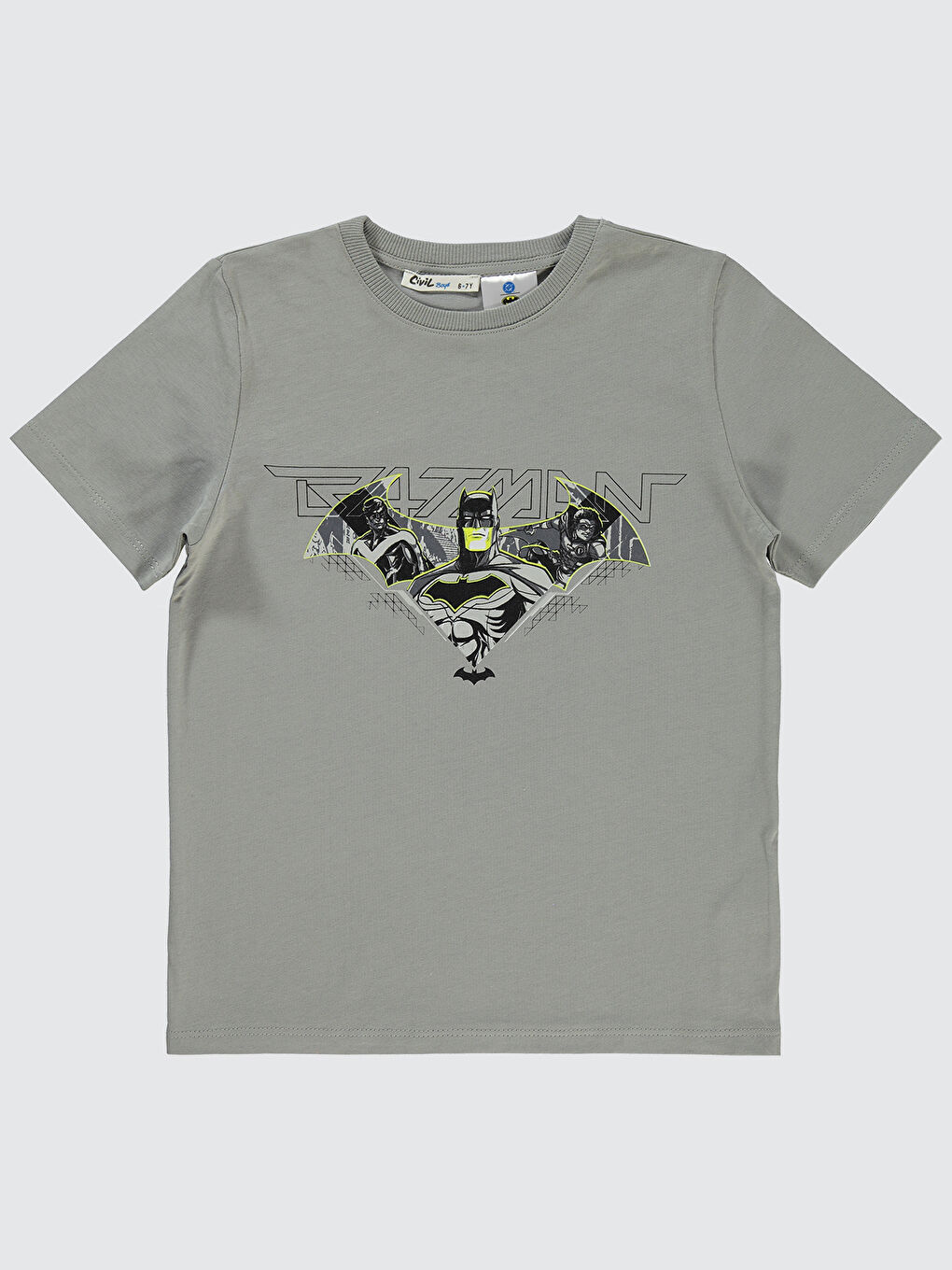 Batman Erkek Çocuk Tişört 6-9 Yaş Gri