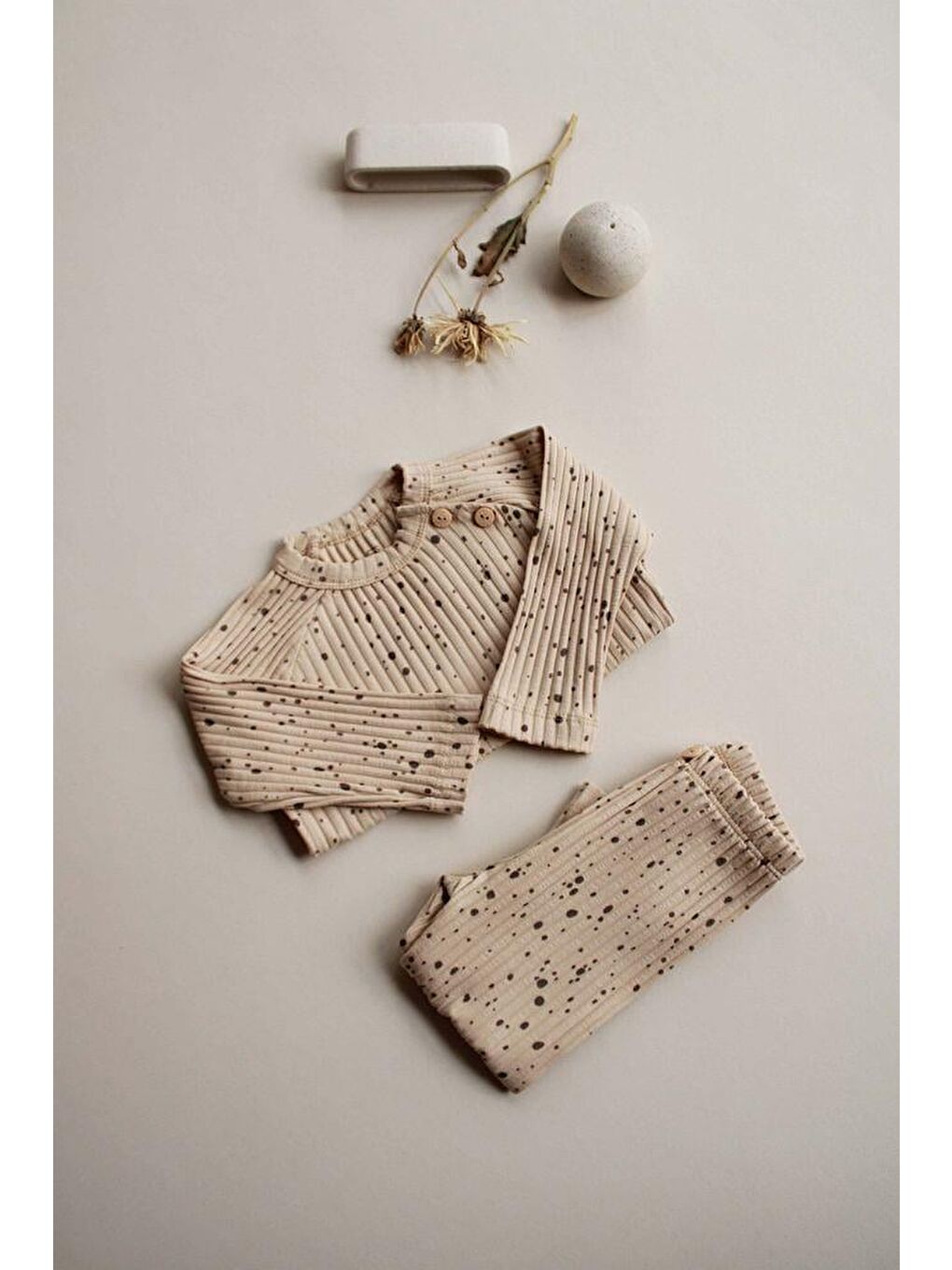 Bej Spot Unisex Alt Üst Takım-7