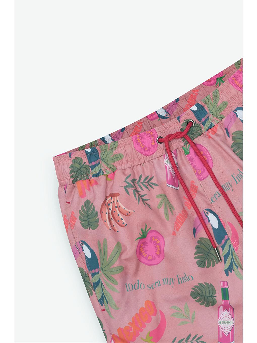 Erkek Turuncu Standart Fit Normal Kesim Cepli Hızlı Kuruyan Desenli Mayo Deniz Şortu-9