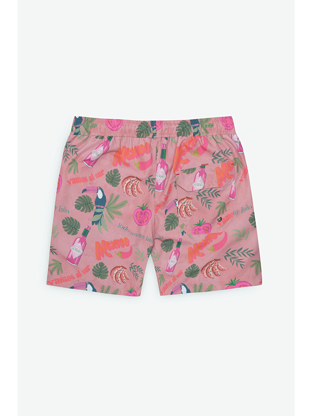 Erkek Turuncu Standart Fit Normal Kesim Cepli Hızlı Kuruyan Desenli Mayo Deniz Şortu-10