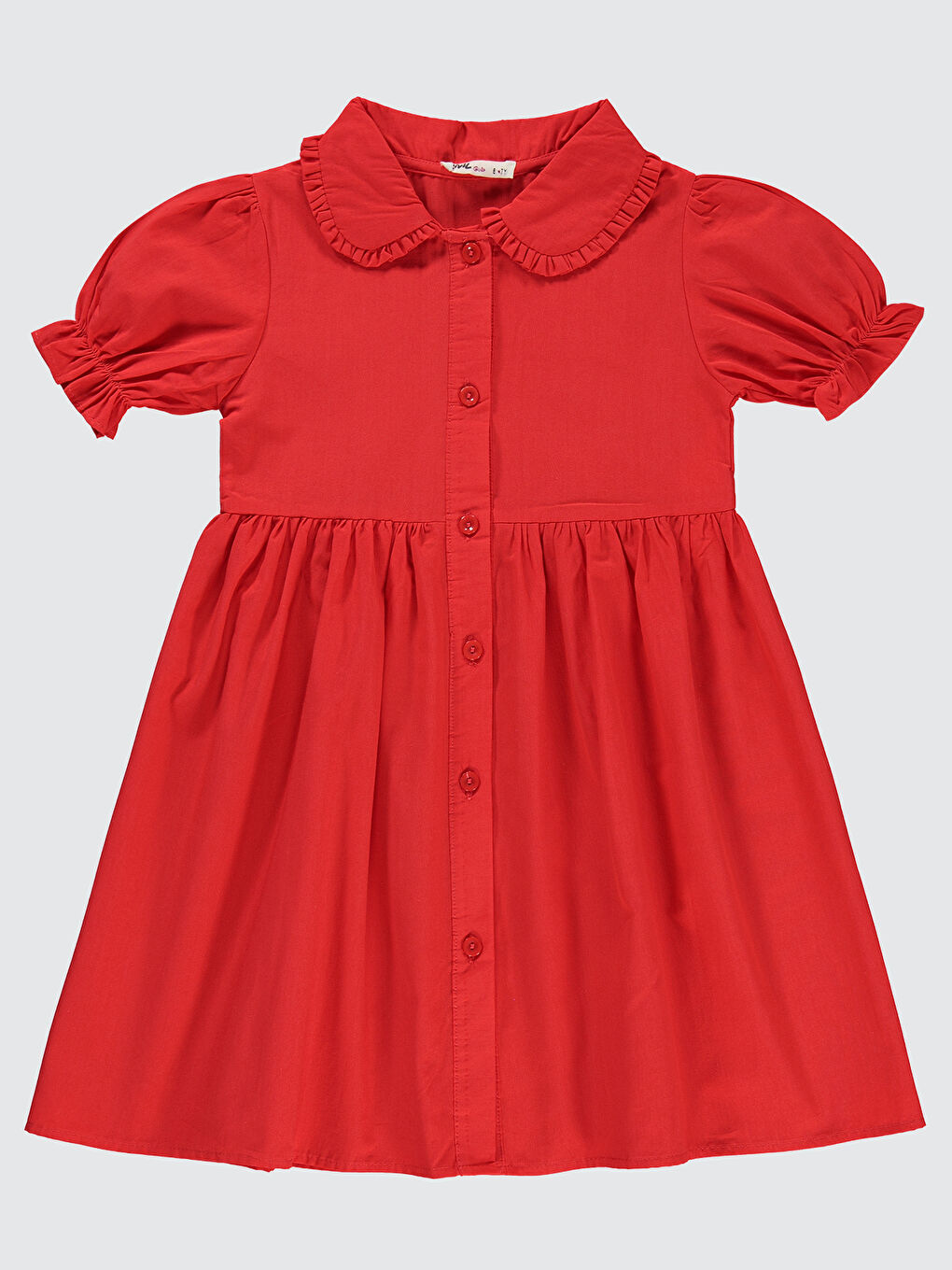 Kırmızı Girls Kız Çocuk Elbise 6-9 Yaş Nar