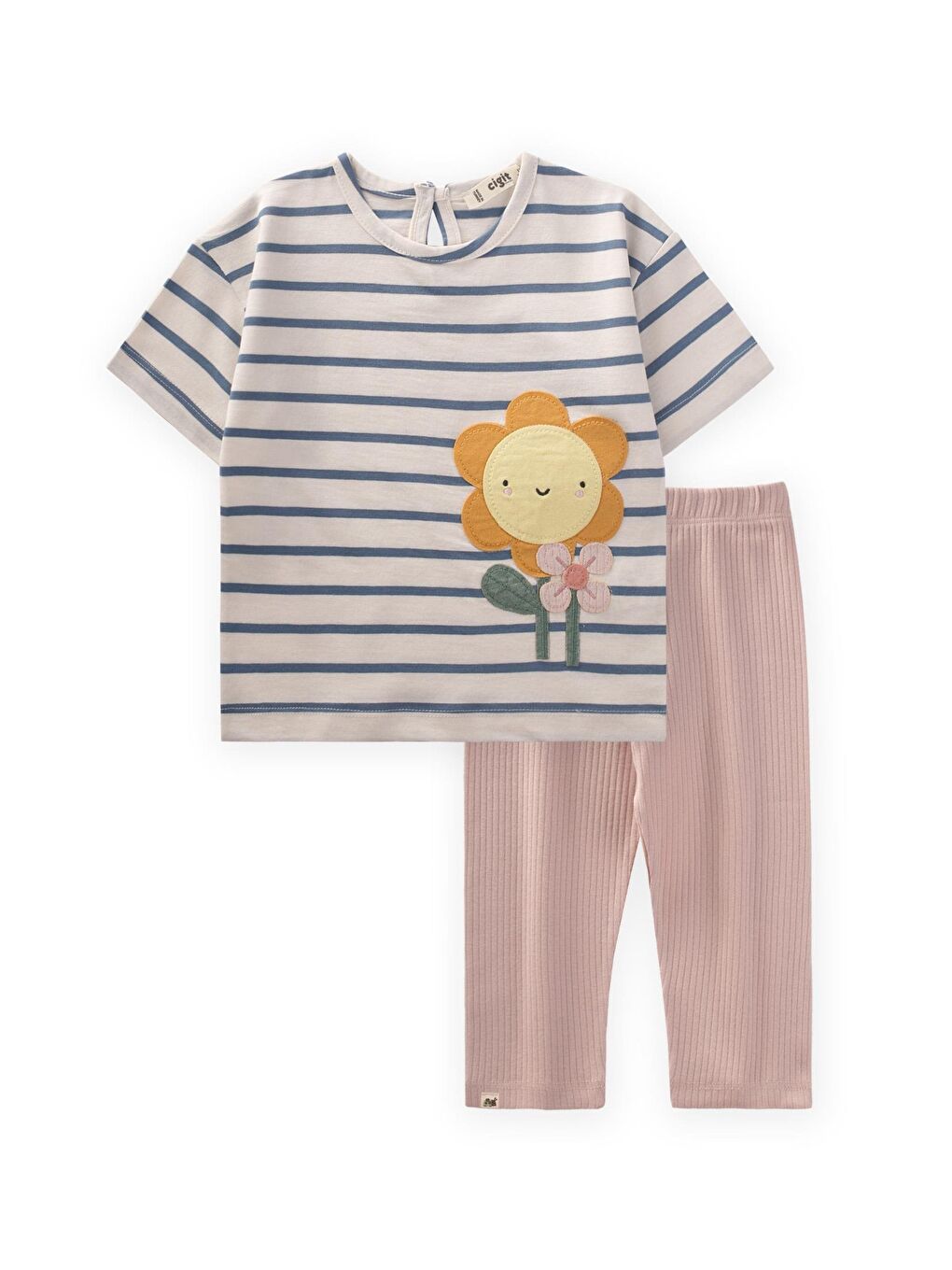 İndigo Kız Çocuk Çizgili Takım