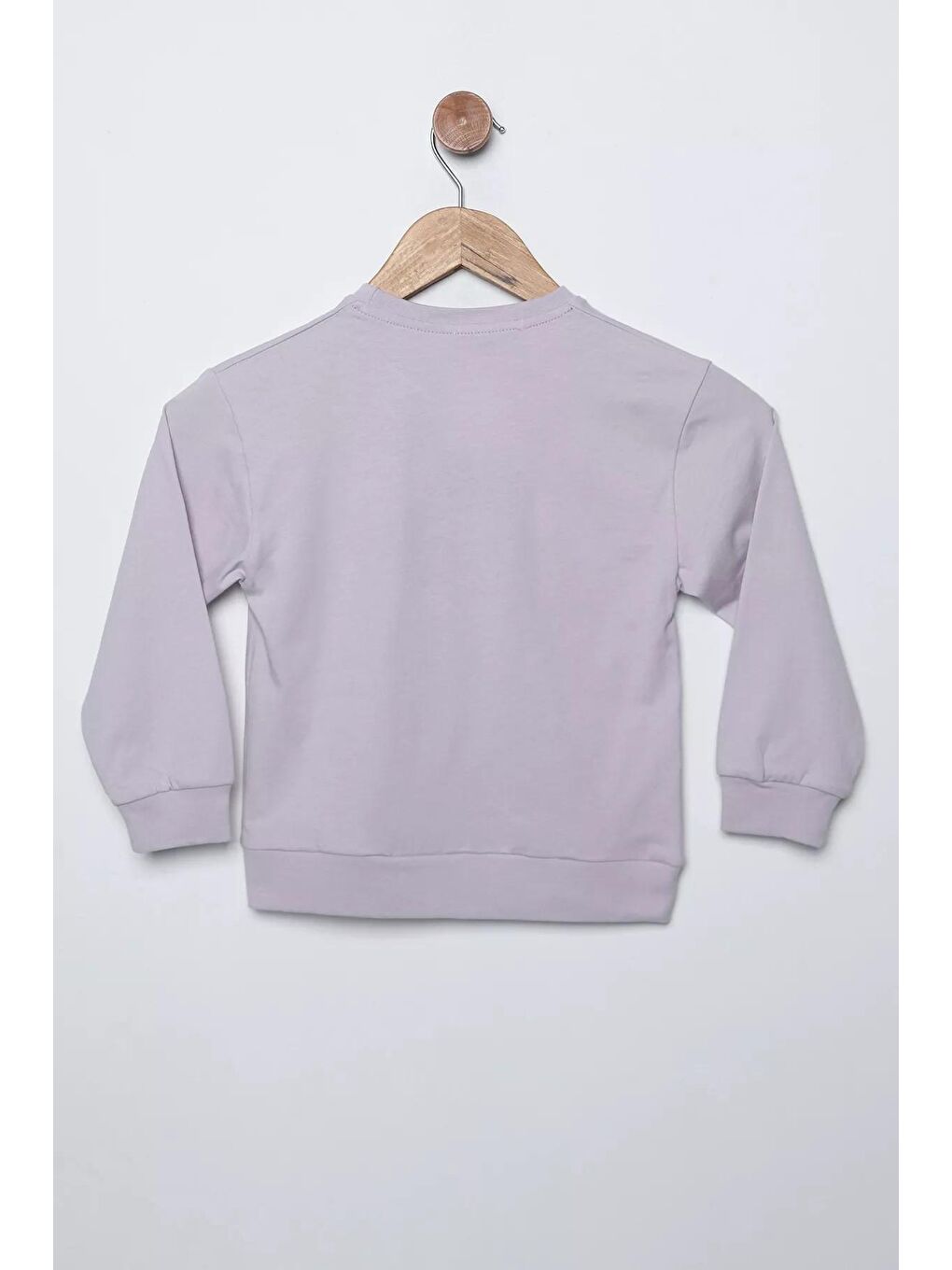 Julude Lila Bisiklet Yaka Bel Ve Kol Lastikli Baskılı Kız Çocuk Sweatshirt - 2