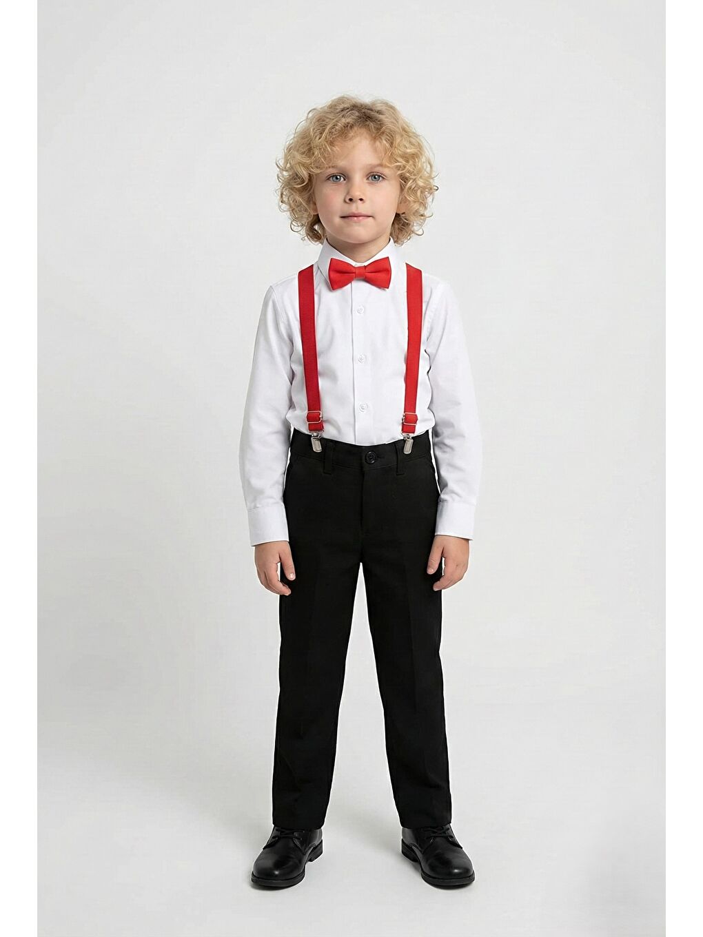 Kırmızı Beyaz Gömlekli Erkek Çocuk Takım M00787