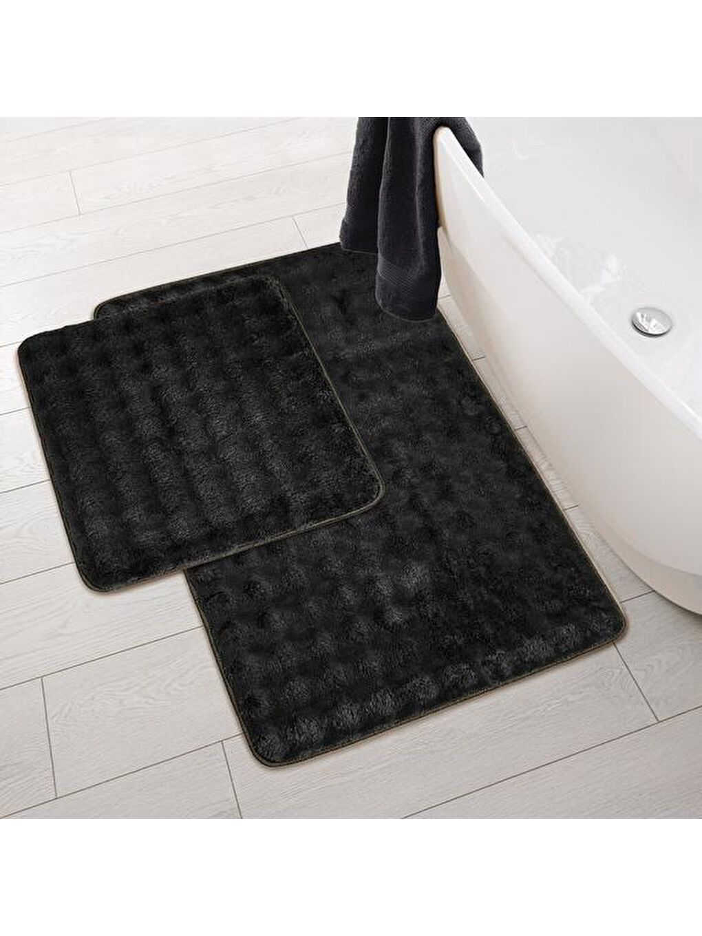 Soft Artos 2'li Banyo Paspası - Antrasit - 60x100 cm + 50x60 cm-3