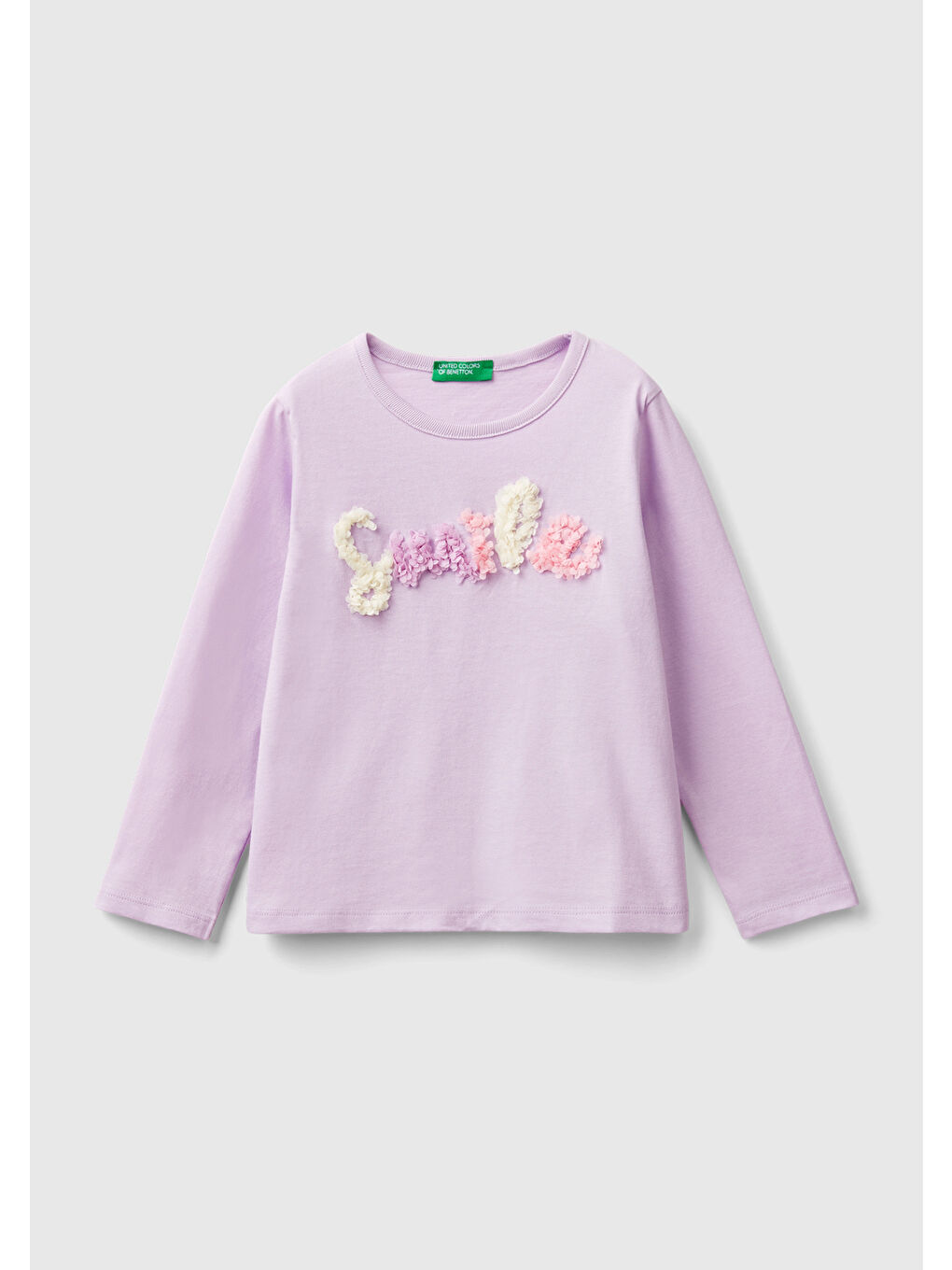 United Colors Of Benetton Lila Kız Çocuk Lila Önü Baskılı Sweatshirt