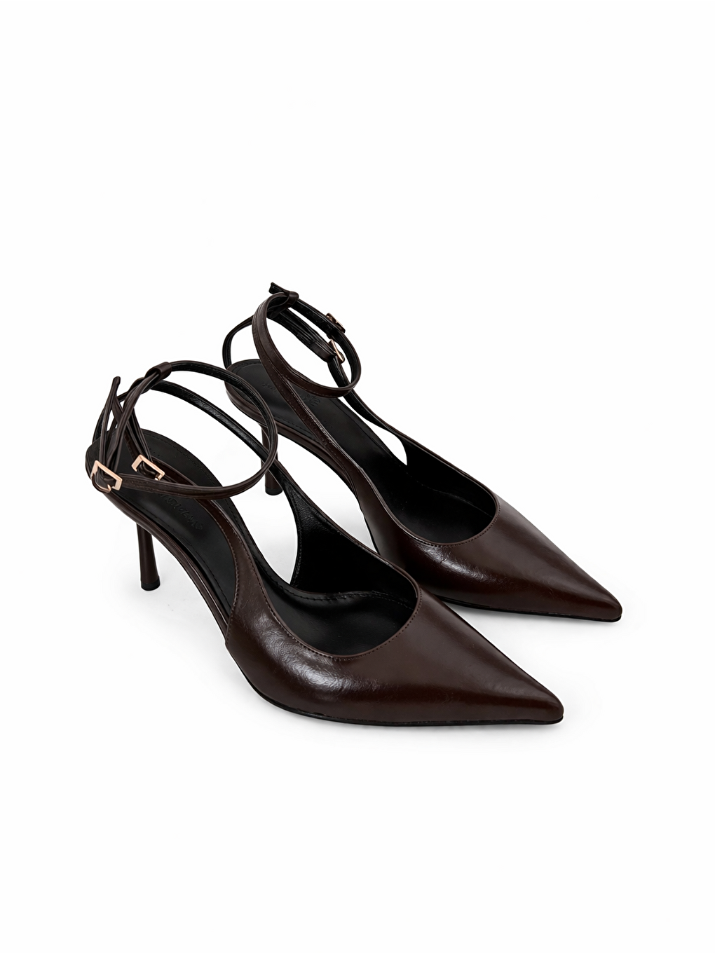 Kahverengi Mila Kadın Topuklu Kırışık Deri Ayakkabı Kahve-1