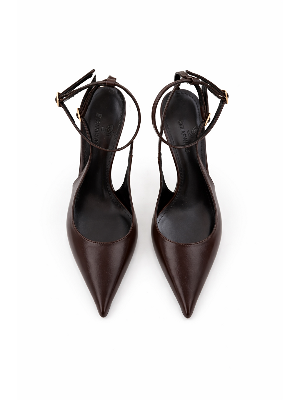 Kahverengi Mila Kadın Topuklu Kırışık Deri Ayakkabı Kahve-2