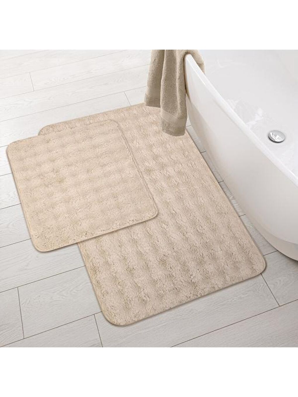 Soft Artos 2'li Banyo Paspası - Bej - 60x100 cm + 50x60 cm-4
