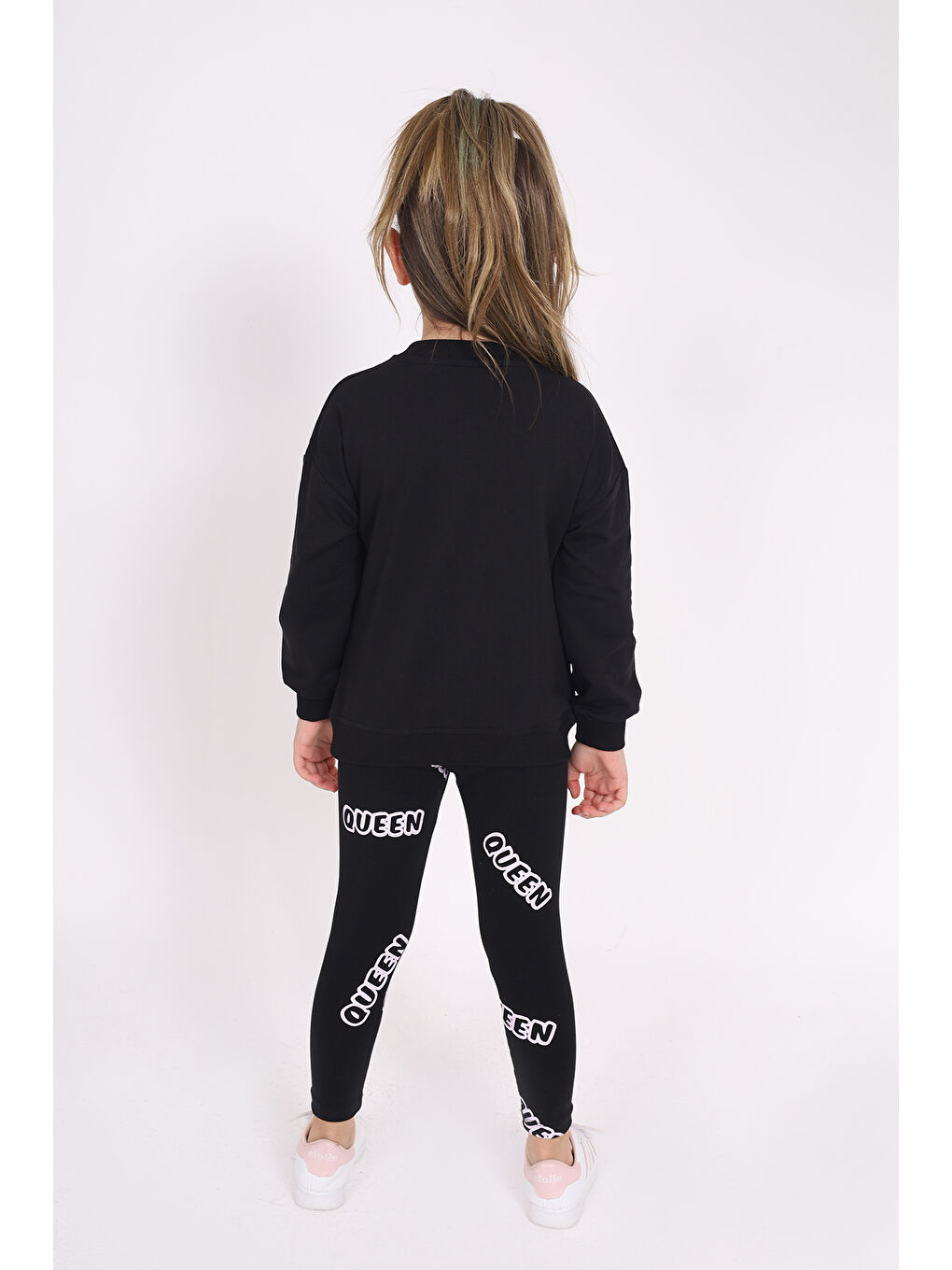 Toontoykids Siyah Kız Çocuk Nakışlı Taytlı Takım - 3