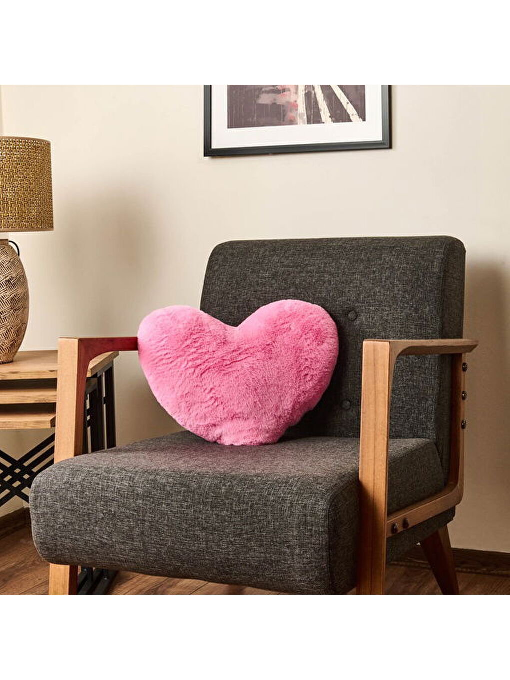 Evidea Soft Love Figürlü Yastık - Pembe - 45 cm