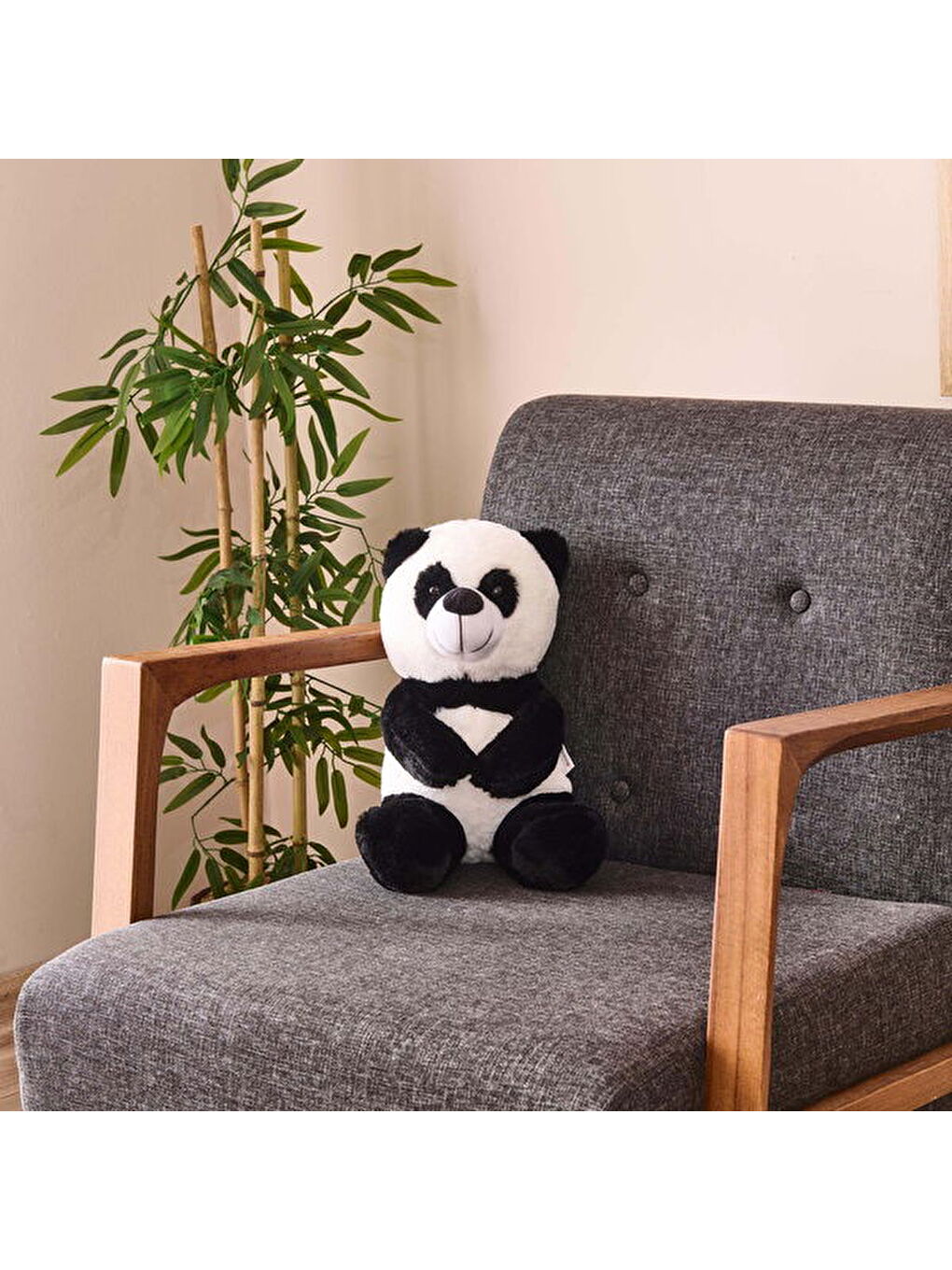 Evidea Soft Panda Figürlü Yastık - Siyah / Beyaz - 35 cm