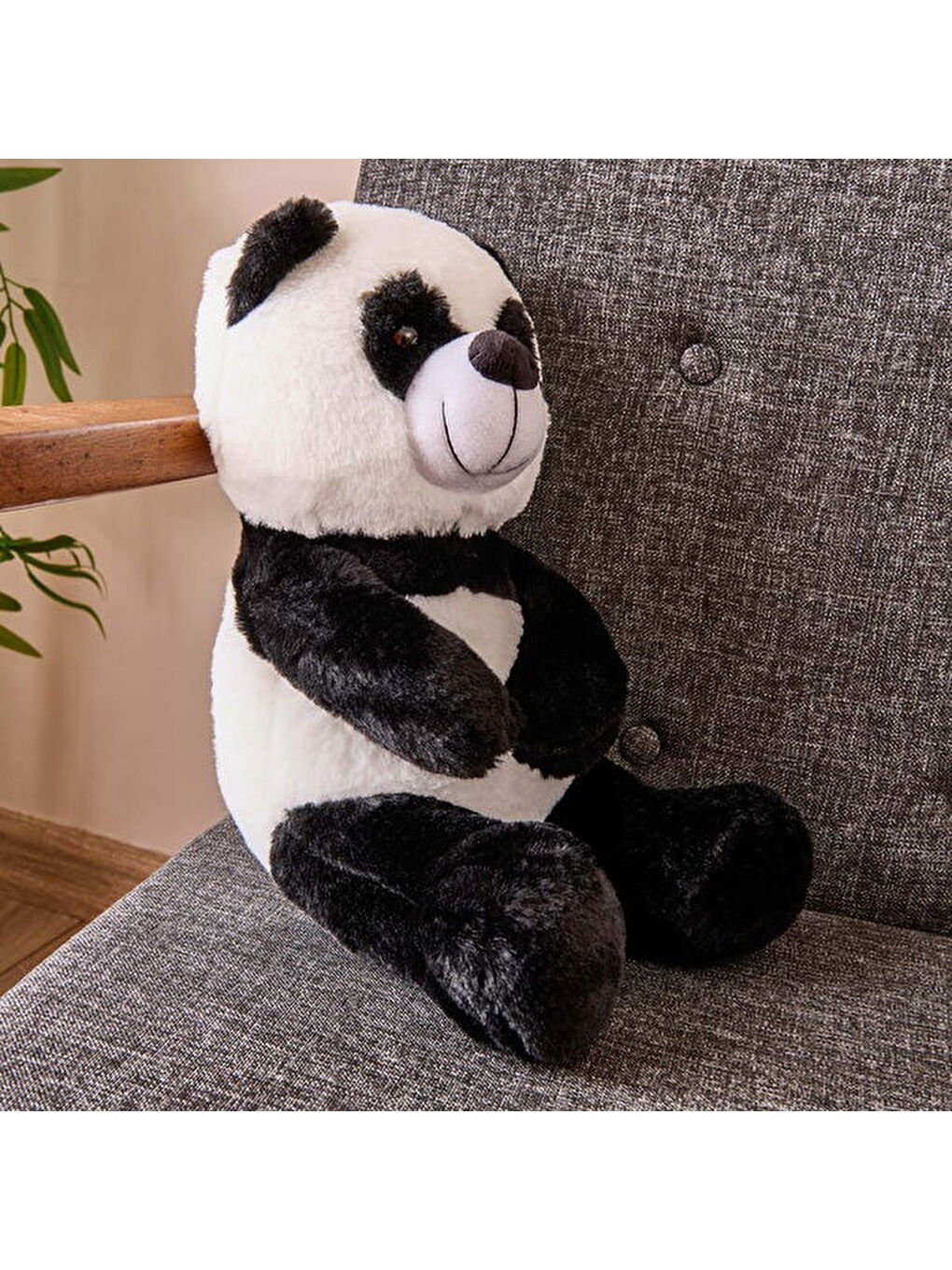 Evidea Soft Panda Figürlü Yastık - Siyah / Beyaz - 35 cm - 3