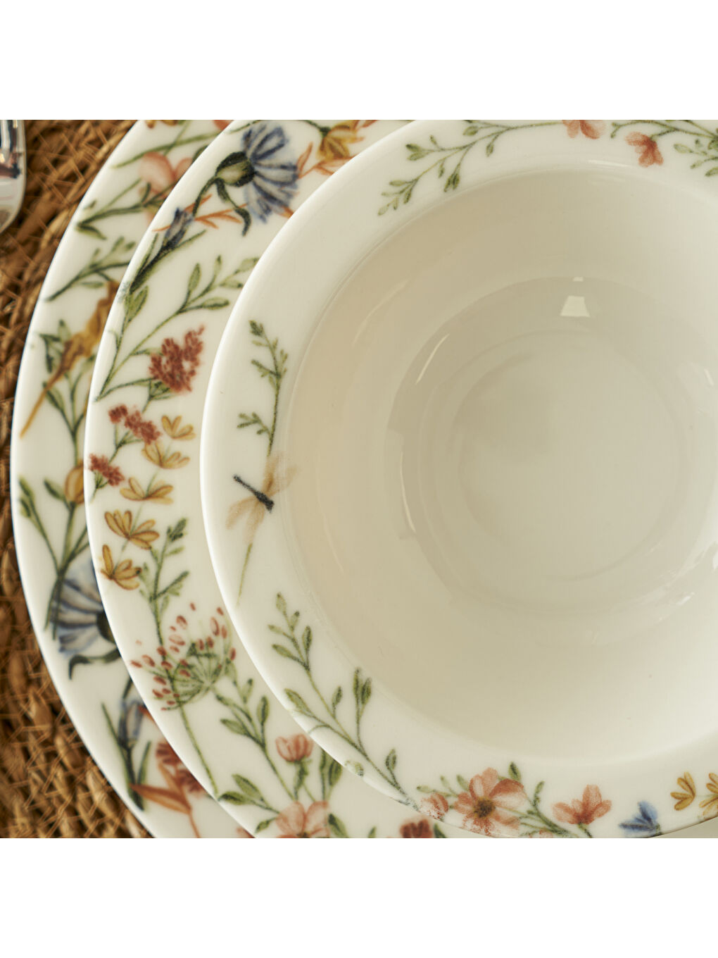 Karışık Flores Porselen 24 Parça 6 Kişilik Yemek Takımı-4