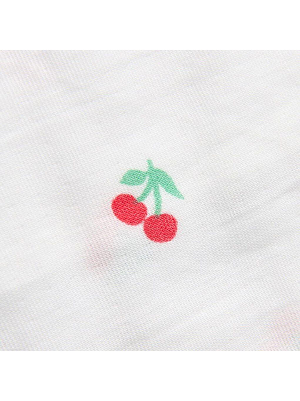 Soft Müslin Kiraz Desenli Kurulama Bezi - Beyaz - 40x60 cm-2