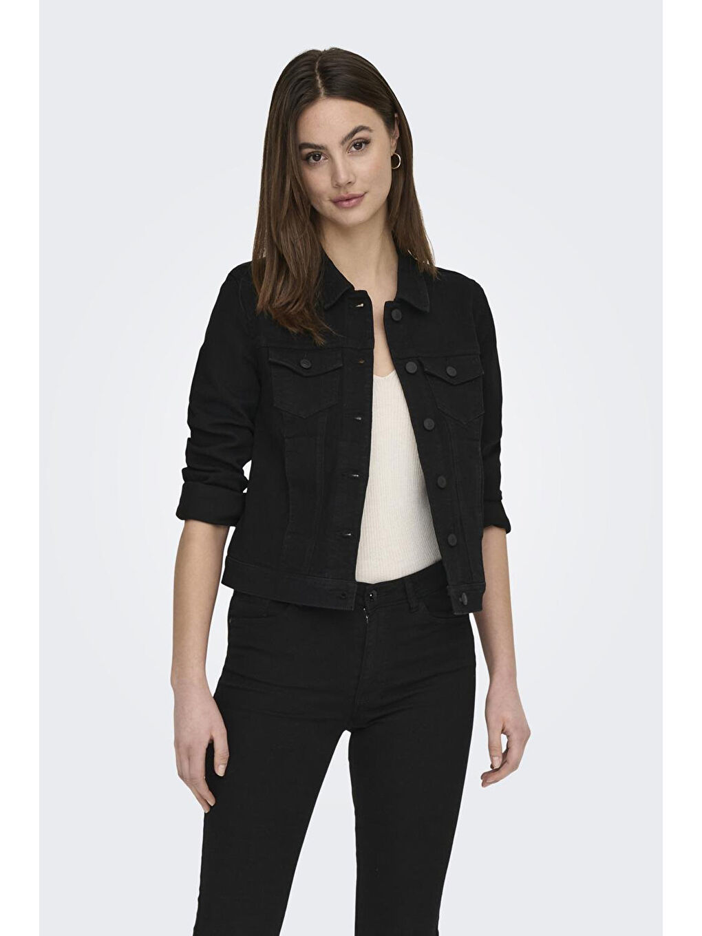 Antrasit Onlwonder Pamuklu Regular Fit Kadın Jean Ceket 115243147