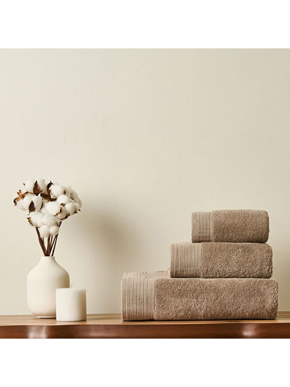 Soft Premium Yüz Havlusu - Bej - 50x90 cm-4