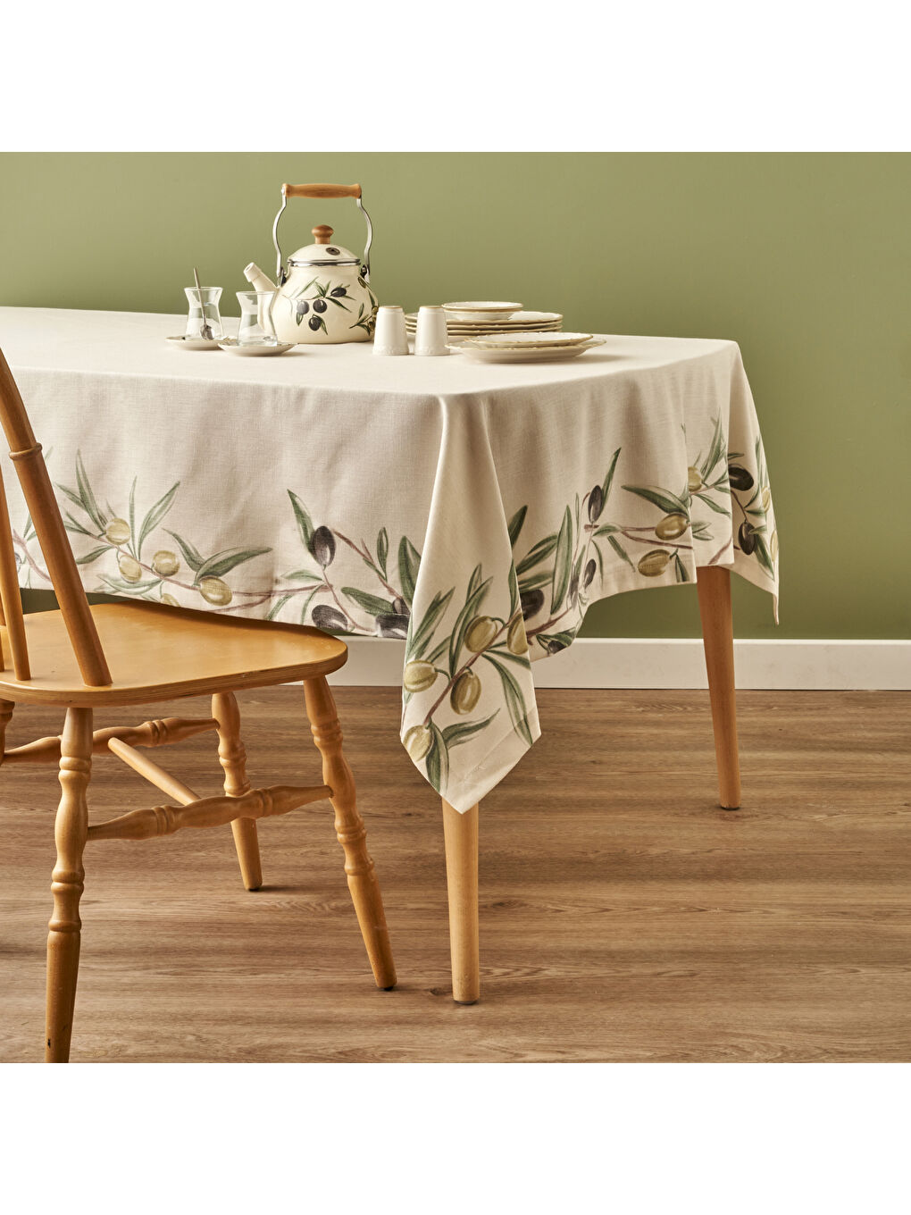 Ekru Olive Masa Örtüsü Krem (150x250 cm)