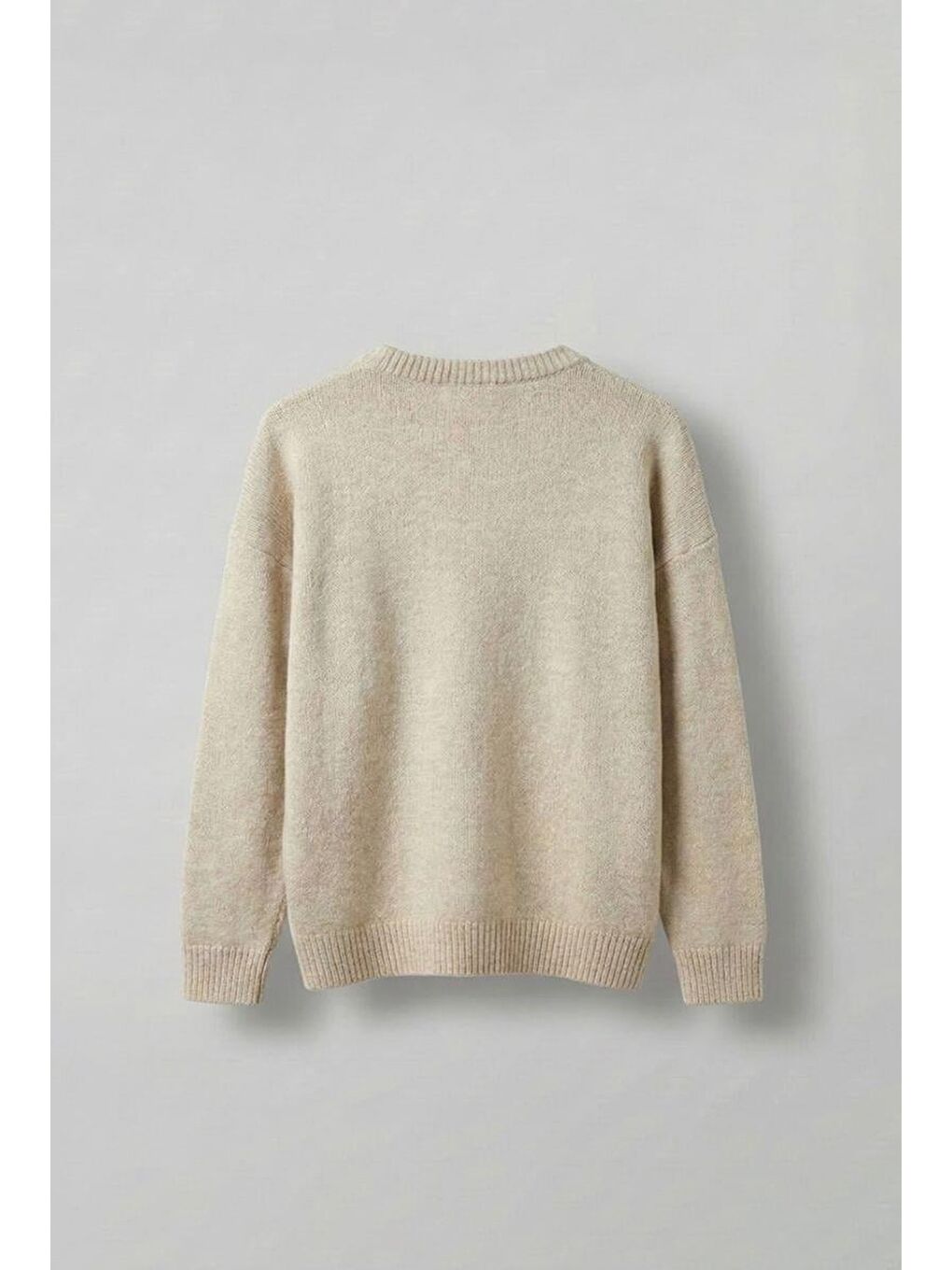 Erkek Relaxed Fit Premium Triko Kazak Bej-1