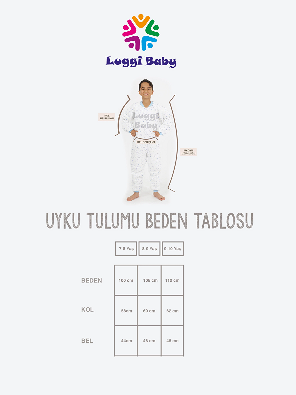 Ekru V Yaka Baskılı Elyaf Dolgulu Erkek Çocuk Uyku Tulumu-2