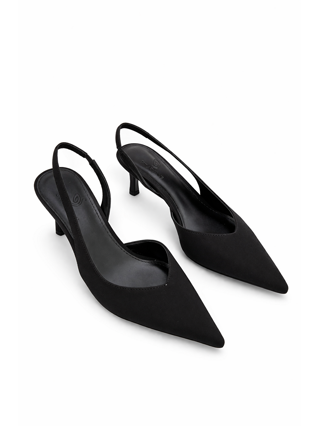 Levina Kadın Kumaş Topuklu Ayakkabı Siyah-1