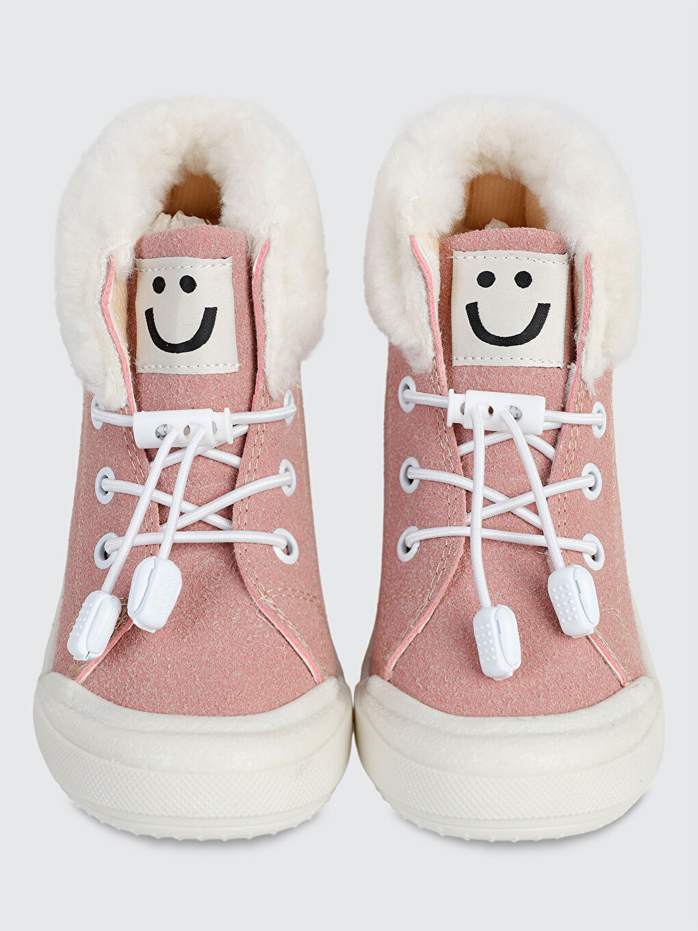 Pembe Sport Kız Çocuk Kürklü Uzun Spor Ayakkabı 26-30 Numara Pudra-1