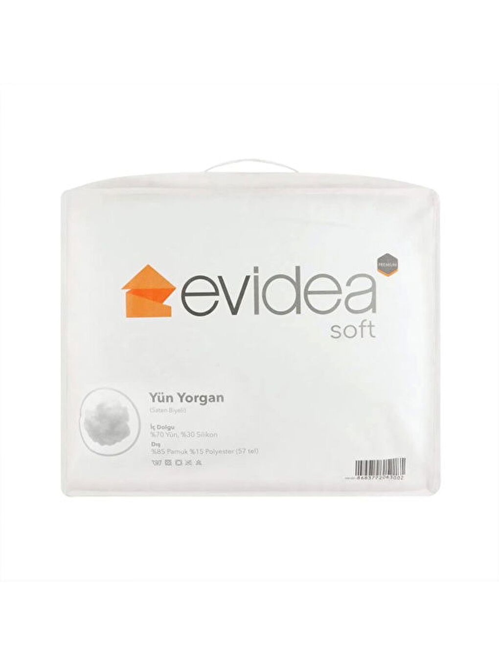 Soft Tek Kişilik Yün Yorgan - Beyaz - 155x215 cm-3