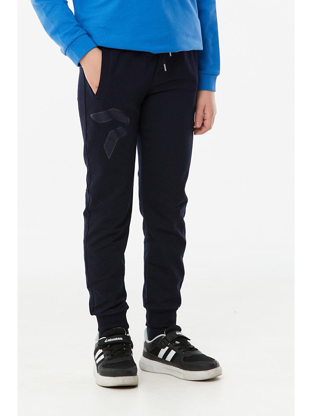 Lacivert Baskılı Beli Lastikli Erkek Çocuk Eşofman Altı-1