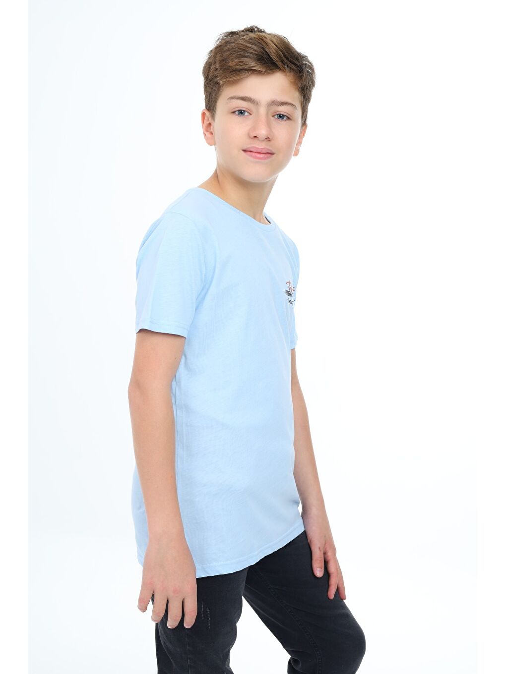 Mavi Erkek Çocuk Baskılı Tişört-3