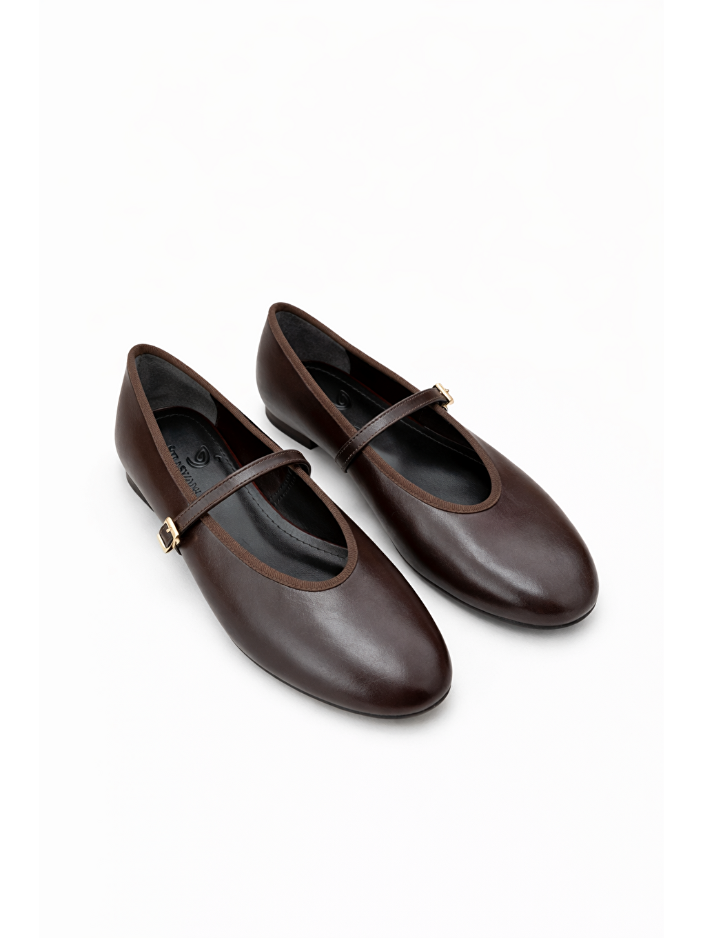 Kahverengi Ava Kadın Kırışık Deri Babet Kahve-1