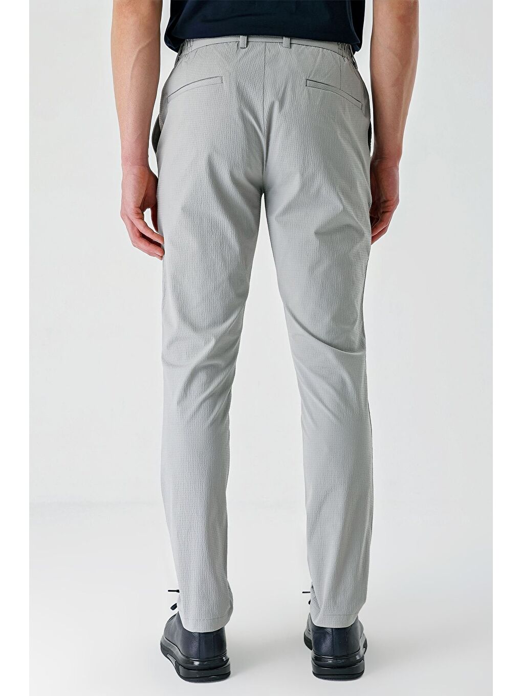 Gri Pamuklu Yandan Cepli Casual Slim Fit Jogger Pantolon 1003240206-3