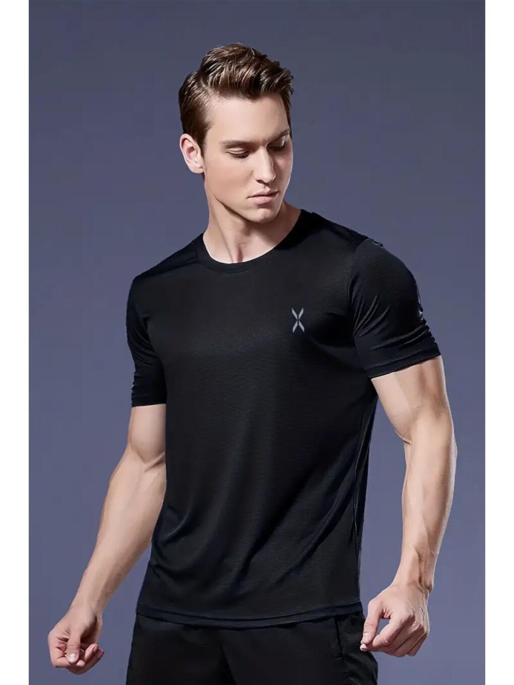 Karışık Xylon 3'lü Paket Mikro Polyester Nefes Alabilen Hafif Perform Antrenman Sporcu Erkek Tshirt-1